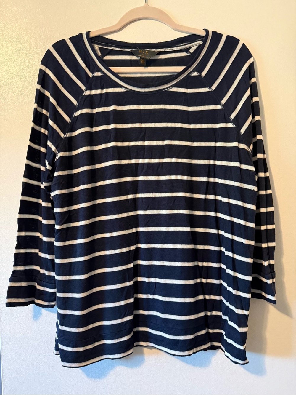 Mix It Navy & White Striped Long Sleeve Top